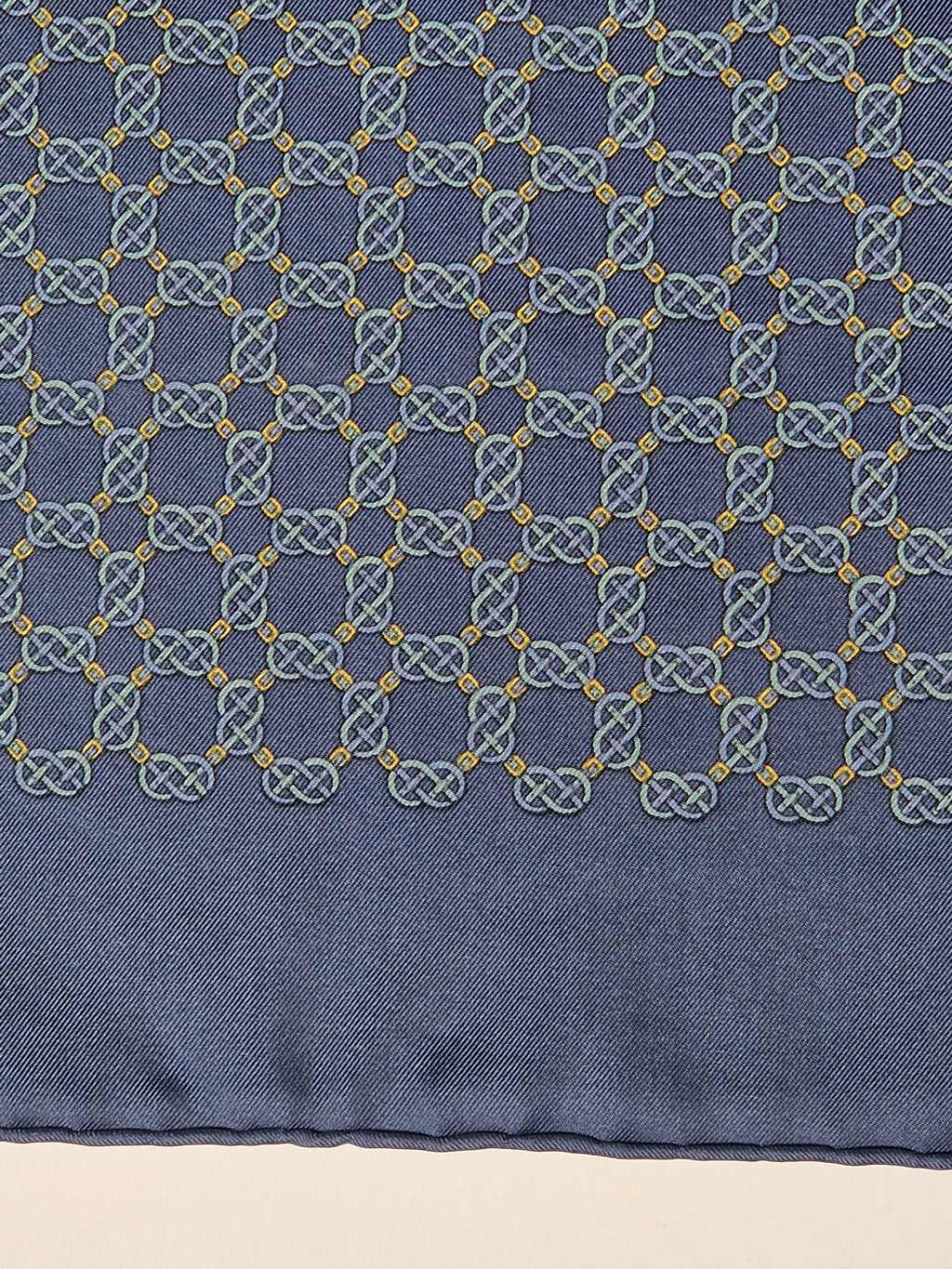 Hermes petit carrè 40 silk blue belt pattern