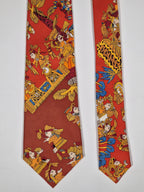 Scarf no code Hermès tie red ethnical pattern