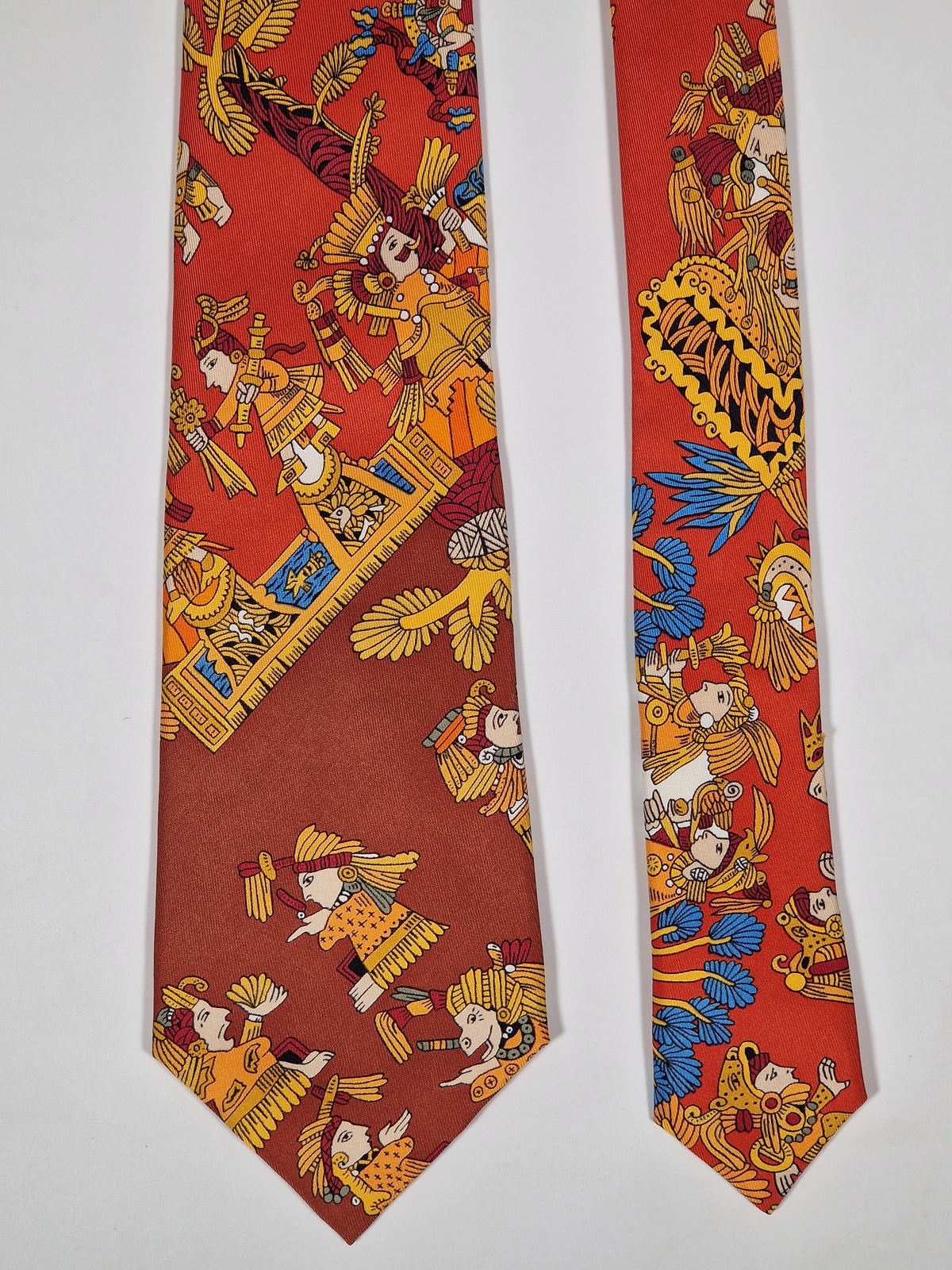 Scarf no code Hermès tie red ethnical pattern