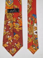 Scarf no code Hermès tie red ethnical pattern