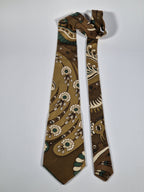 Hermés vintage brown silk scarf tie