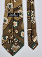 Hermés vintage brown silk scarf tie