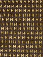 Hermés silk tie Brown Yellow metallic Facconee H