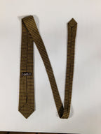 Hermés silk tie Brown Yellow metallic Facconee H