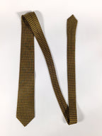 Hermés silk tie Brown Yellow metallic Facconee H
