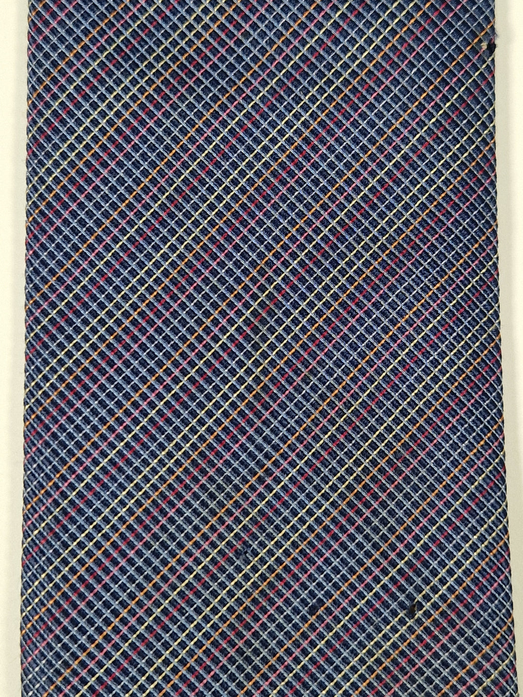 Hermés silk tie blue multicolor micro chekerd Jaquard No Cod