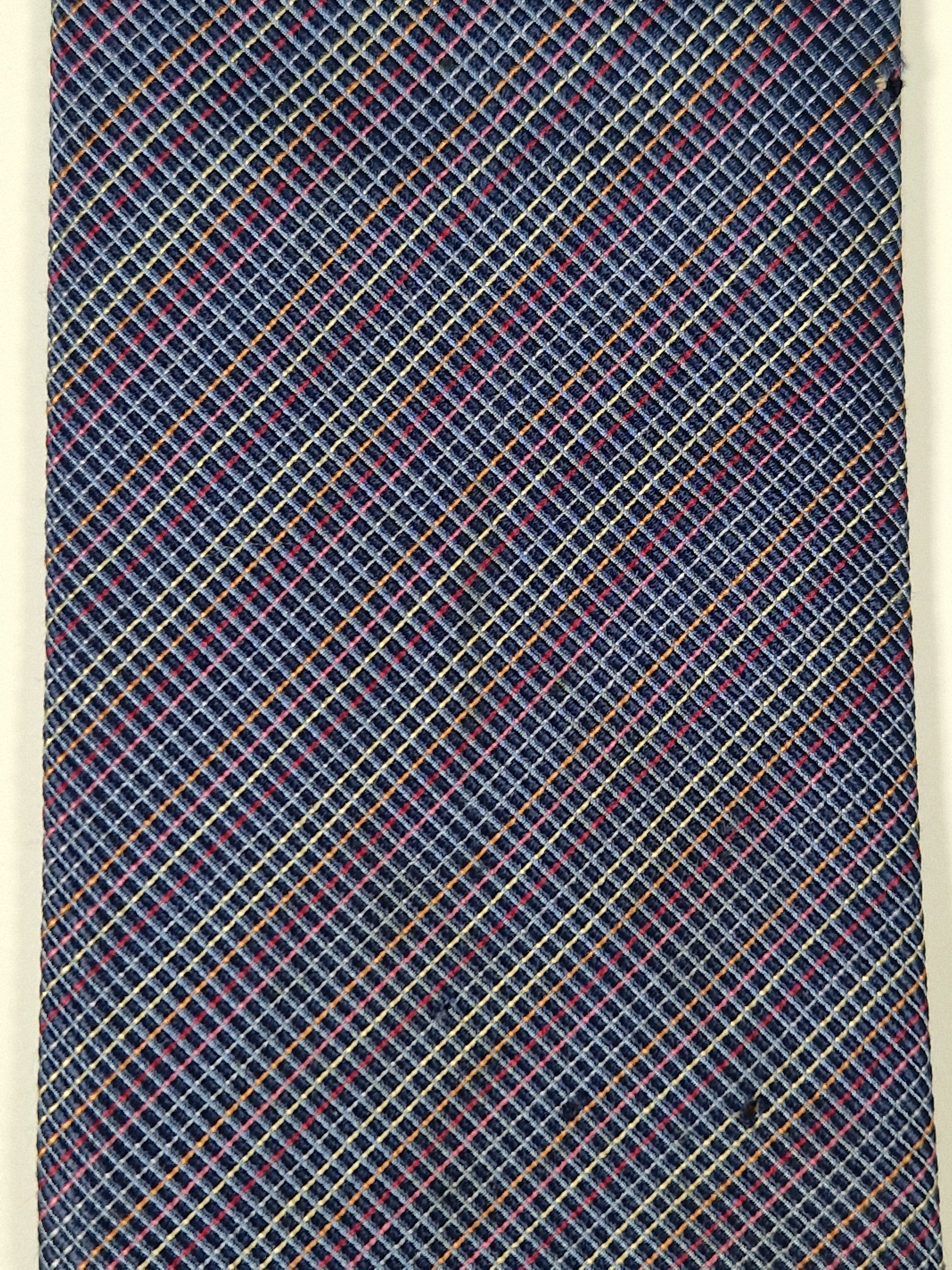 Hermés silk tie blue multicolor micro chekerd Jaquard No Cod