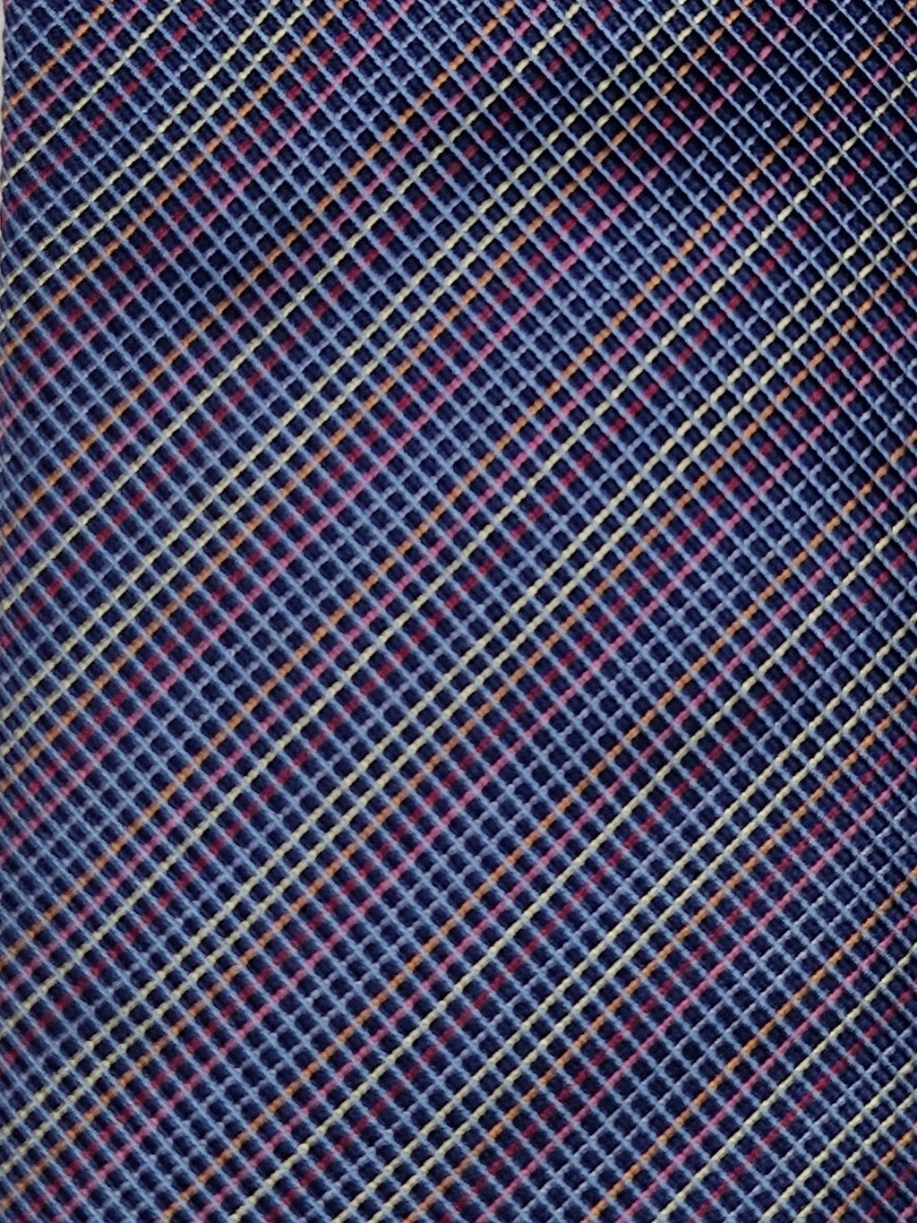 Hermés silk tie blue multicolor micro chekerd Jaquard No Cod