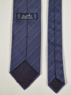 Hermés silk tie blue multicolor micro chekerd Jaquard No Cod