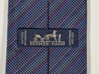 Hermés silk tie blue multicolor micro chekerd Jaquard No Cod