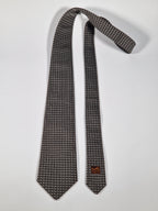 Hermès silk tie jaquard black and silver No Cod