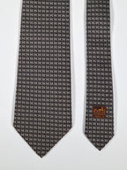 Hermès silk tie jaquard black and silver No Cod