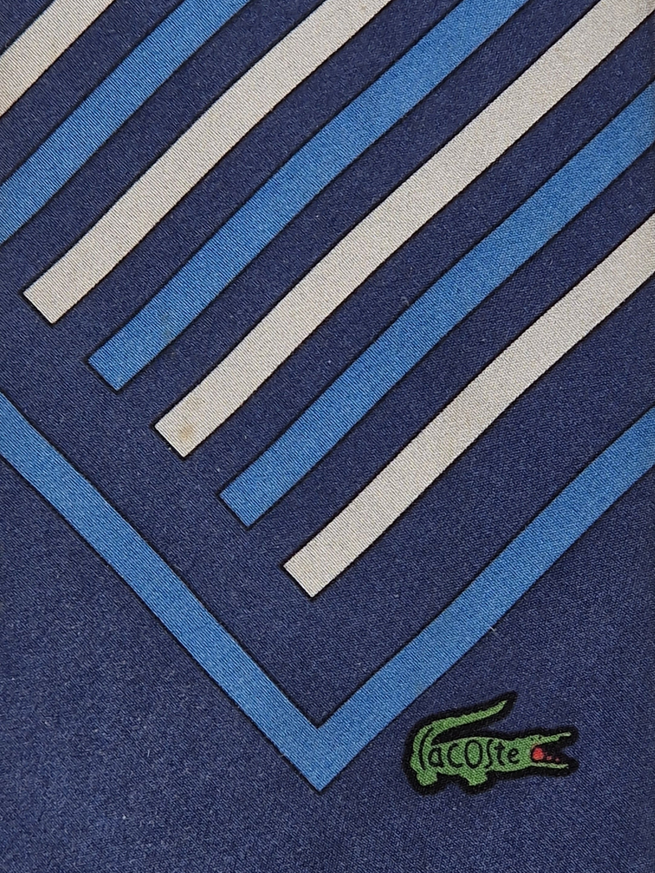 Lacoste Vintage silk tie striped blue
