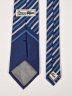 Lacoste Vintage silk tie striped blue