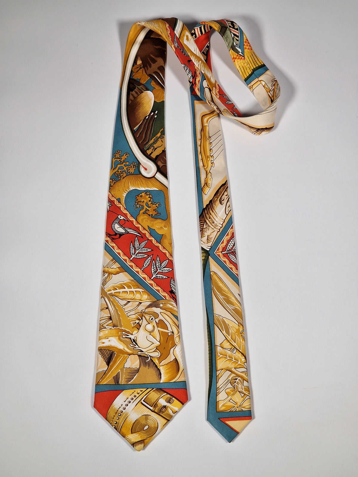 Scarf No code Hermès silk tie frog pattern