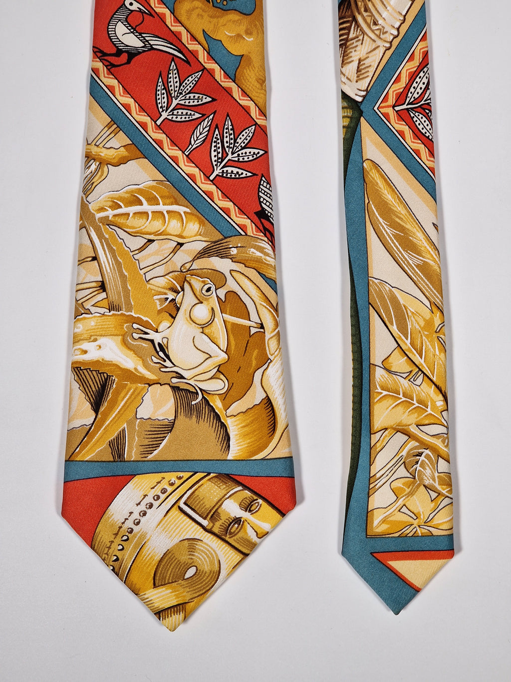 Scarf No code Hermès silk tie frog pattern