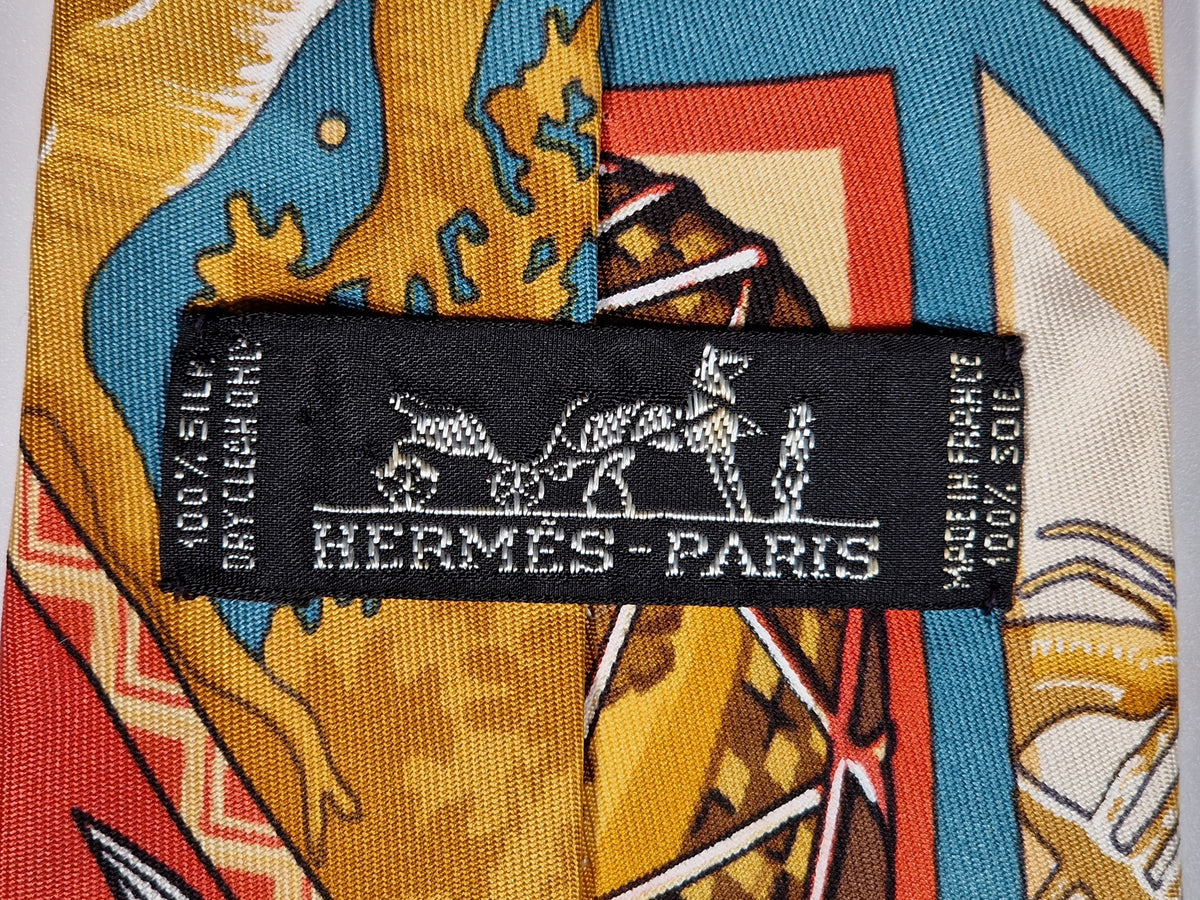Scarf No code Hermès silk tie frog pattern