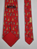 007564 Hermès tie red indians whimsical pattern 7564 SA